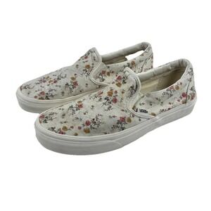 Vans Slip On Floral‎ Sneakers Low Top Shoes Womens 7.5 Cottagecore Shabby Chic